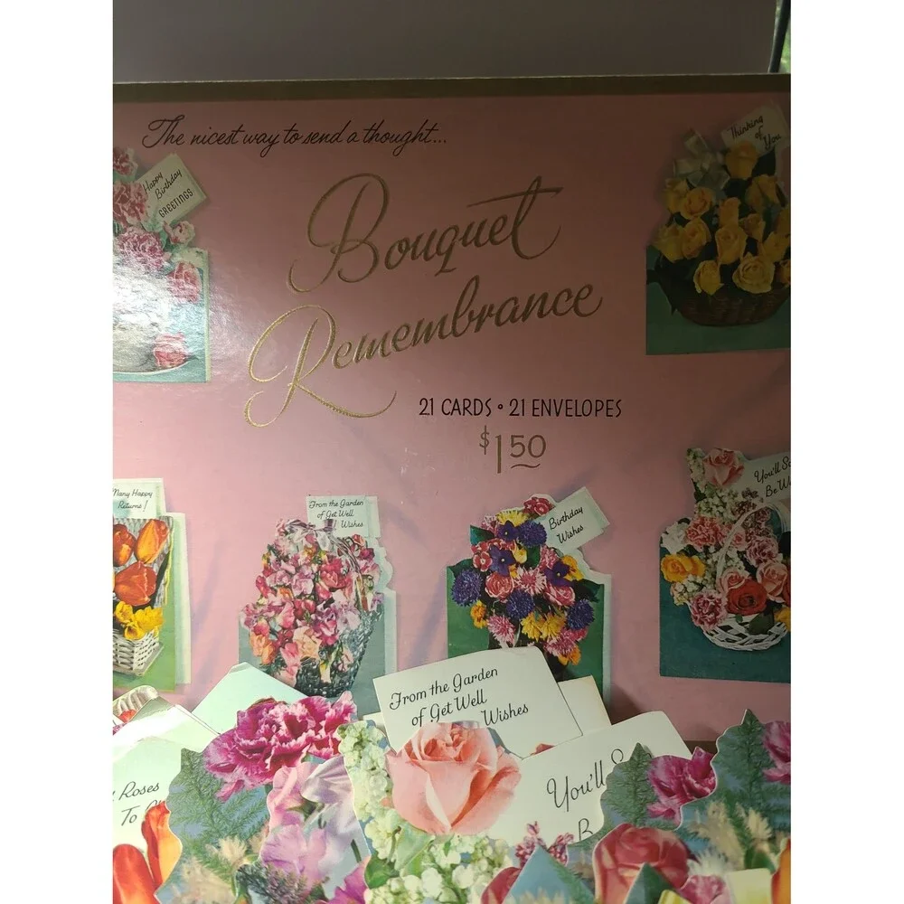 Vintage Bouquet Remembrance cards and envelopes